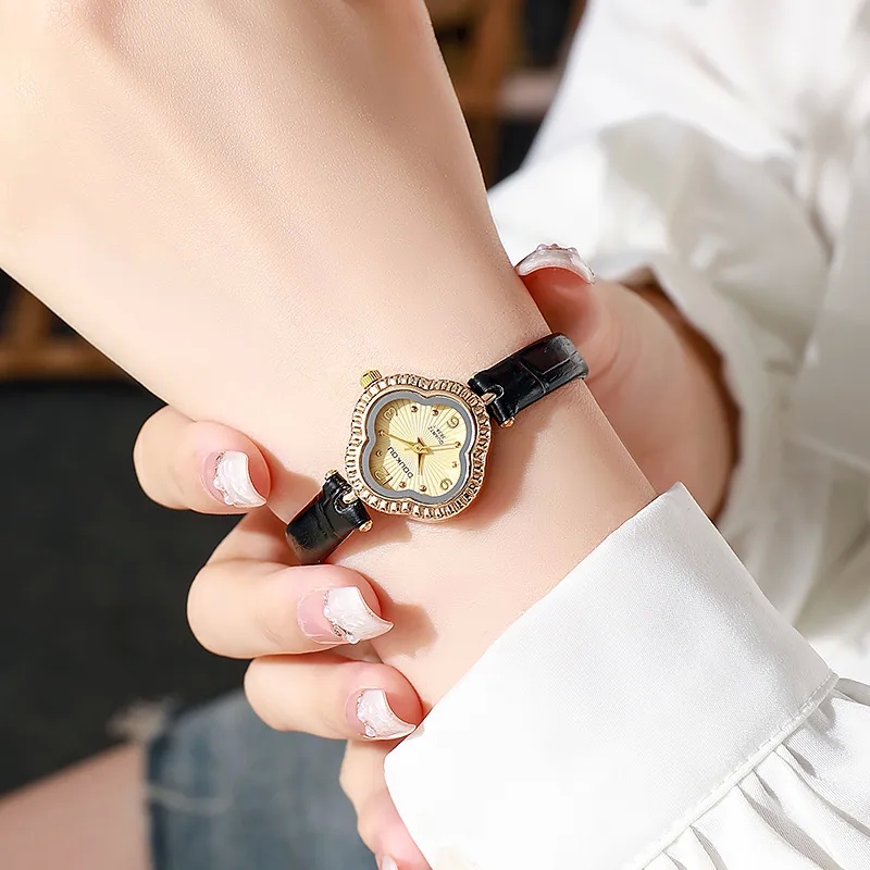 cheap fashion accessories Elegant Women's Lucky Clover Quartz Watch - fashion accessories png Unique, Lightweight Valentine's Gift with Organic Luxe Belt fashion accessories categories