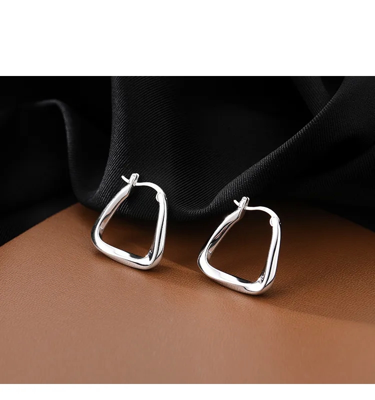ebay fashion jewelry Unisex Sterling Silver Square Earrings: Timeless Sparkle & Korean Elegance - Popular fashion jewelry brand list Handpicked Design fashion jewelry and vintage