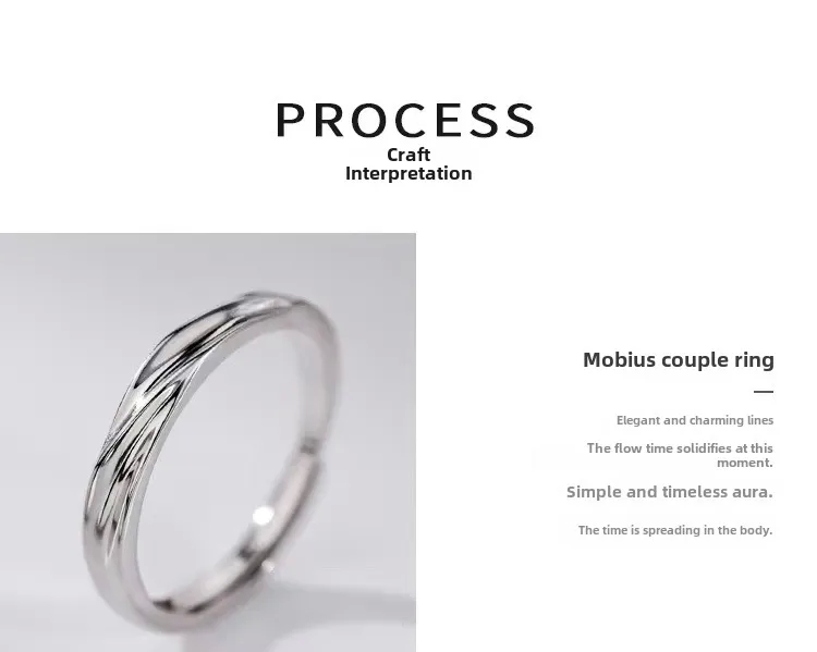 1960s fashion jewelry Luxury shadow high fashion jewelry studio Romantic Mobius 925 Silver Ring - Unique Bohemian Sparkle Design for Couples fashion jewelry fall 2024