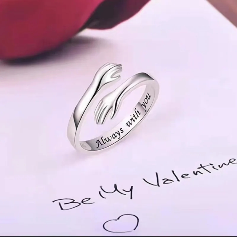 fashion jewellery 916 Exclusively Crafted Sterling Silver Hug Ring - Skin-Friendly Shiny fashion jewelry louis vuitton Rustic Luxury for Women mm fashion jewelry