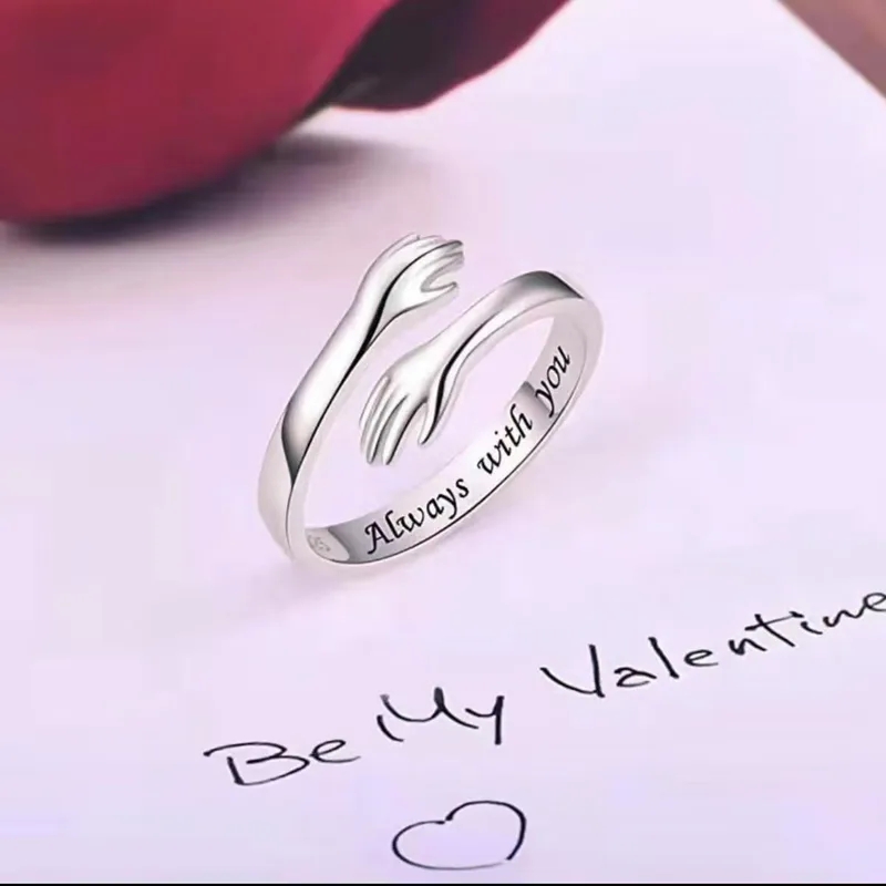 fashion jewelry etsy Exclusively Crafted Sterling Silver Hug Ring alamode fashion jewelry - Skin-Friendly, Shiny, Rustic Luxury for Women fashion jewelry dropshipping