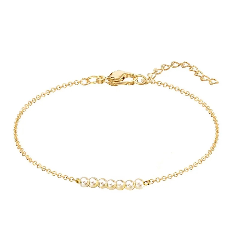 fashion jewelry under 5 dollars Romantic Stainless Steel Pearl Bracelet for Women - Edgy, Elegant gold chain fashion jewelry and Budget-Friendly Valentine's Gift fashion jewelry logo