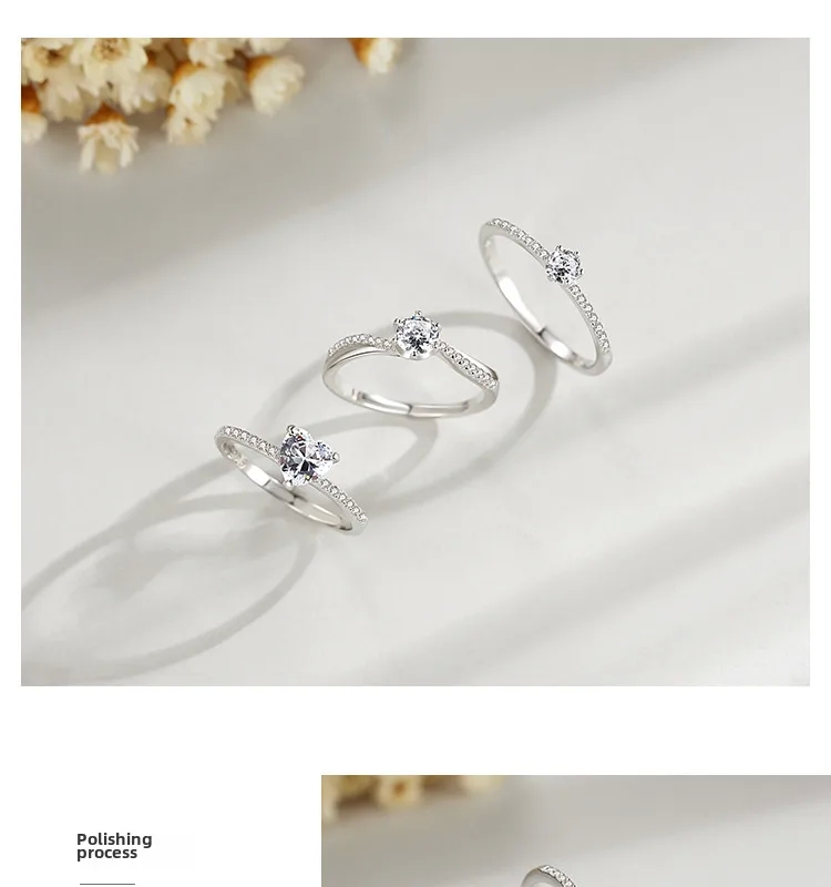 fashion jewelry yordy Timeless s925 Sterling Silver Ring: dia fashion jewelry Handpicked Women's Korean Jewelry with Classic Micro-inlaid Single Diamond sonal fashion jewelry