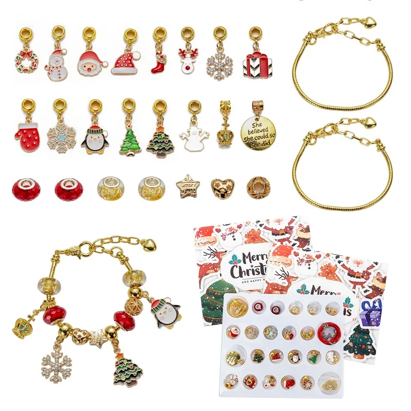 macy's fashion jewelry Eco-Friendly Vintage Charm Bracelet xuan li fashion jewelry Set - Affordable DIY Holiday Gift Box with 24 Beaded Surprises fashion jewelry rental