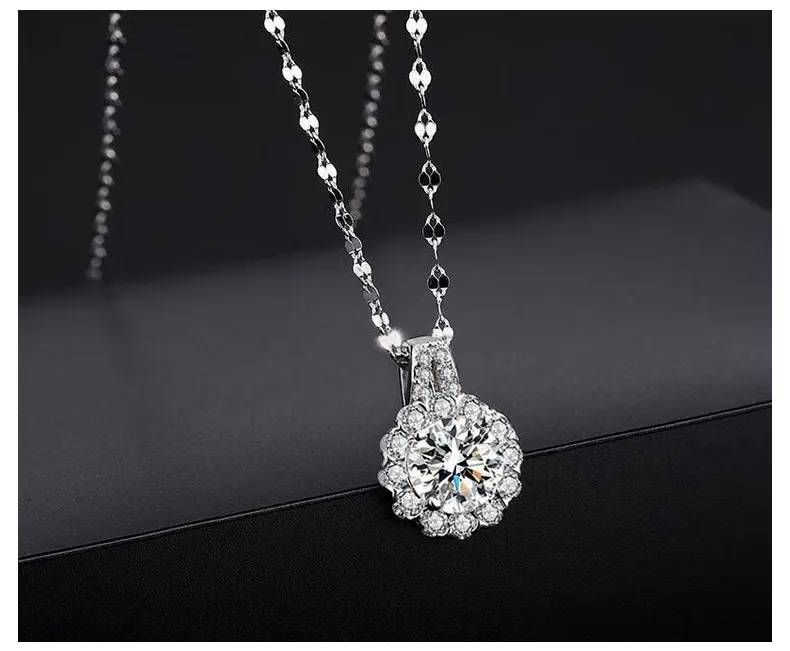 online fashion jewelry stores Vibrant Moissanite Sunflower Clavicle fashion jewelry bangalore Necklace - Safe, Lightweight, & Affordable Luxury S925 Silver Design atlas fashion jewelry corp