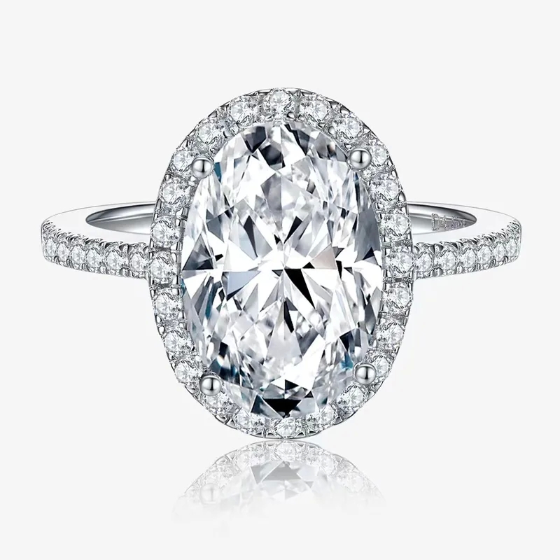 upscale fashion jewelry Bohemian Weatherproof s925 Sterling Silver Moissanite Pigeon is nine west jewelry sterling silver Egg Ring 1.5ct Sparkling Oversized Diamond fashion jewelry exhibition