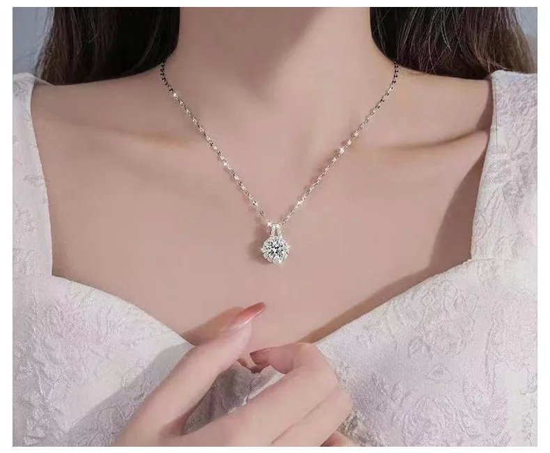 vera wang fashion jewelry Vibrant indian fashion jewelry store near me Moissanite Sunflower Clavicle Necklace - Safe, Lightweight, & Affordable Luxury S925 Silver Design target fashion jewelry
