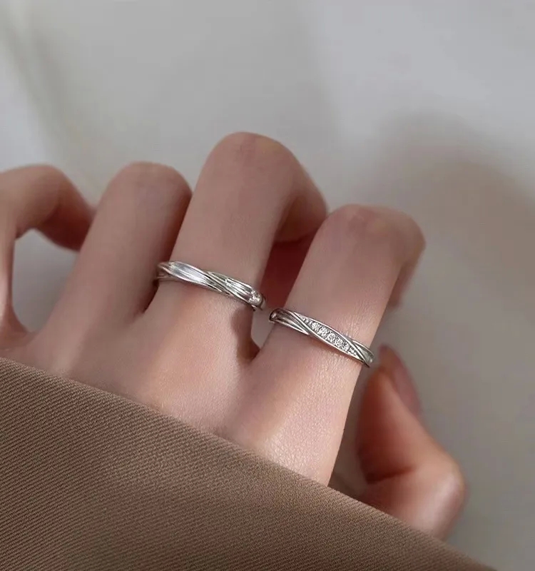 what is the difference between fashion jewelry and costume jewelry Luxury Romantic Mobius 925 Silver Ring - Unique Bohemian Sparkle Design for young men's fashion jewelry Couples non tarnish fashion jewelry