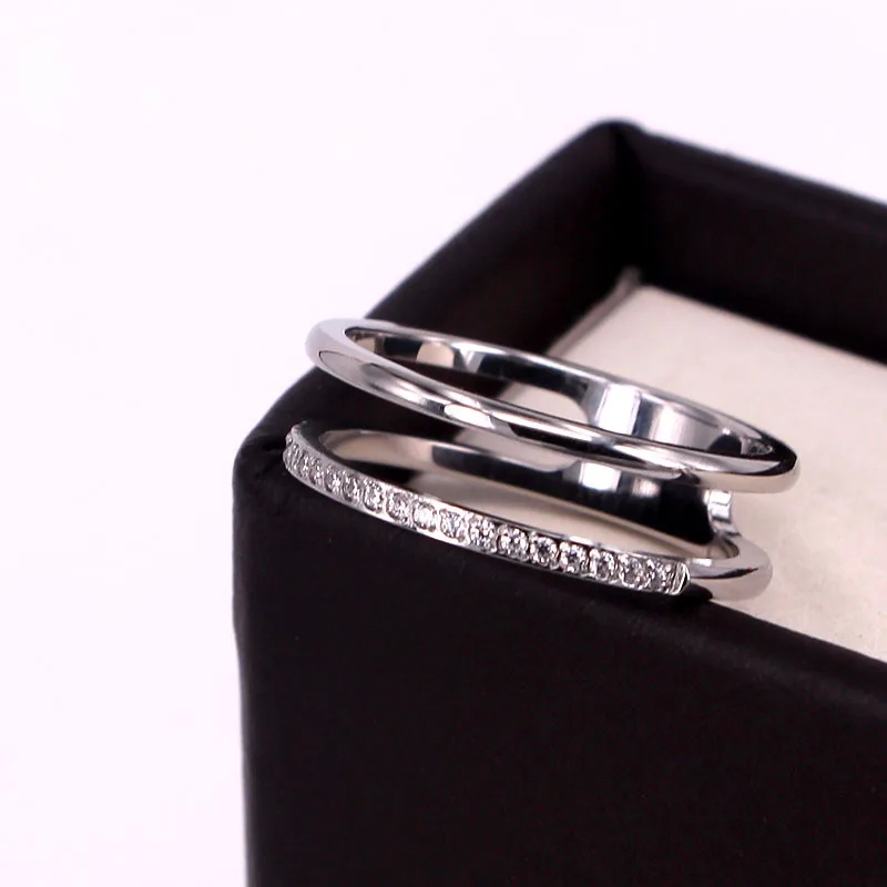 18k gold men's jewelry Elegant ralph lauren men's jewelry Vintage Charm: Modern Rose Gold Plated Double Layer Titanium Couple Ring jaxxon men's jewelry
