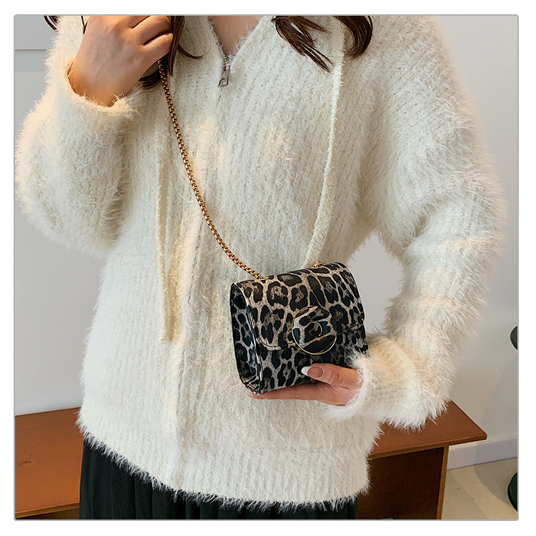 2024 chanel bags Ethical Vintage-Inspired Glistening Leopard 80s school bags PU Leather Square Shoulder Crossbody Streetwear Bag ziploc freezer bags