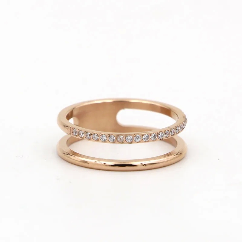 80's men's jewelry Elegant Vintage Charm: Modern Rose Gold Plated roman men's jewelry Double Layer Titanium Couple Ring armani men's jewelry