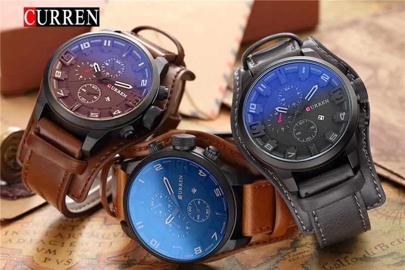 90s fashion hair accessories Men's High-Fashion CURREN Karin 8225 Sports Watch with fashion accessories rubber bands Large Shiny Dial and Stylish Belt fashion accessories clothes