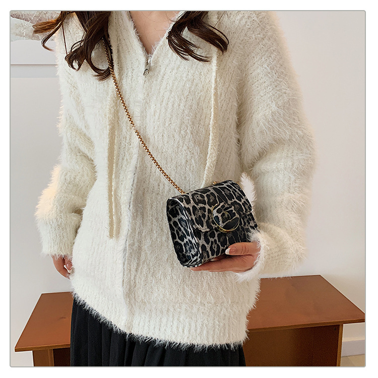 aldo bags Ethical Vintage-Inspired Glistening Leopard PU Leather Square quiz bags Shoulder Crossbody Streetwear Bag 1 gallon ziploc bags