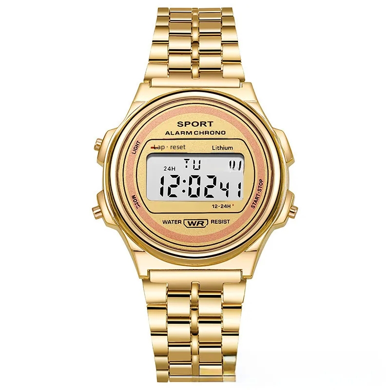 bacio fashion accessories Shiny Boho-Inspired 159 Round Stainless Steel Men's & Women's region 3 fashion accessories Electronic Sports Watch fashion accessories course