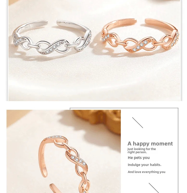 bedido fashion jewelry Budget-Friendly S925 Silver Infinity Ring for Women - Limited Stock, Fashionable & urban fashion jewelry Colorful Design Sense sonal fashion jewelry