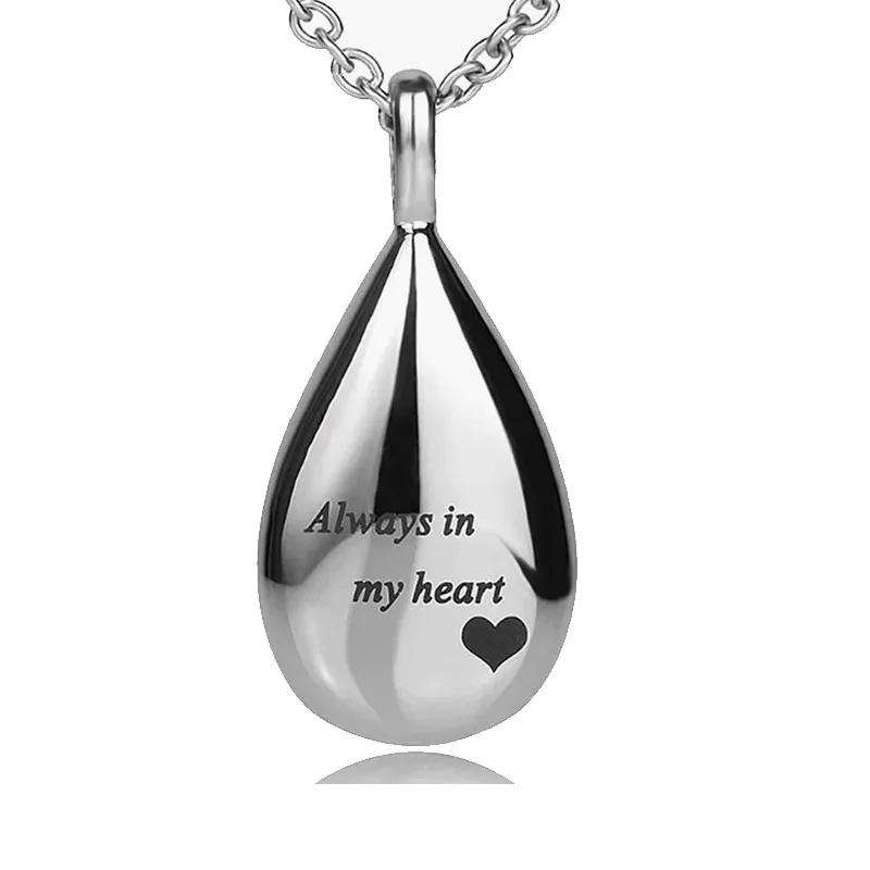costume jewelry for plus size Luxury Artsy Water Drop Pendant Necklace with Stainless valentino fashion jewelry Steel Commemorative Jar and Sleek Chain verragio fashion jewelry