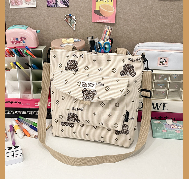 evening bags Handpicked Cute Bear Canvas Tote: Eye-Catching Threaded Zipper 14.5 gallon trash bags Bag - Exclusive Offer! john lewis bags