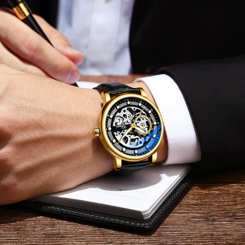 fashion accessories bracelet Premium Dawn Men's Glossy Artsy Automatic cebu fashion accessories Mechanical Watch - High-Quality Luminous Waterproof Design fashion accessories gifts for him
