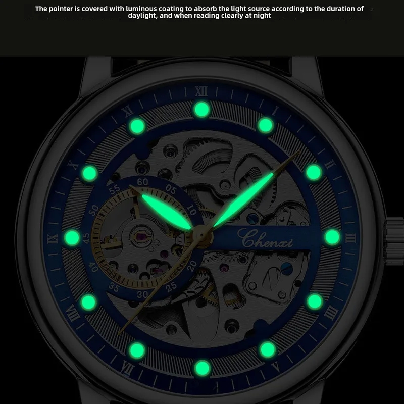 fashion accessories images Premium Dawn Men's Glossy Artsy Automatic Mechanical Watch - High-Quality, Luminous, vintage fashion accessories Waterproof Design 60s fashion accessories