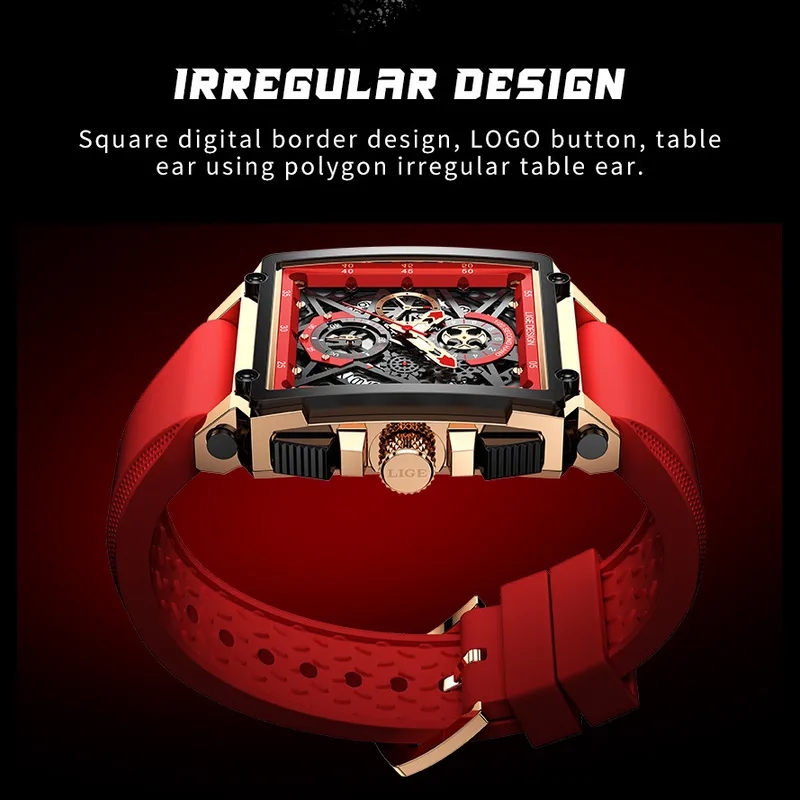 fashion accessories in region 6 Discounted LIGE Square Men's Chronograph - Durable, Adjustable, 30m Waterproof fashion accessory 3 letters Watch fashion accessories essay