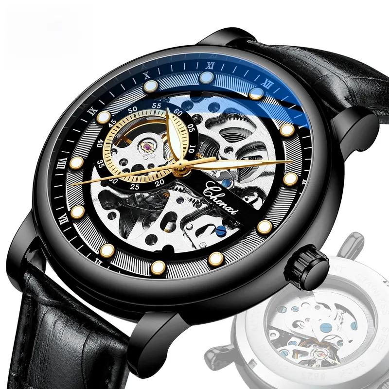 fashion accessories owner Premium fashion accessories drawing easy Dawn Men's Glossy Artsy Automatic Mechanical Watch - High-Quality Luminous Waterproof Design fashion accessories list ffxiv