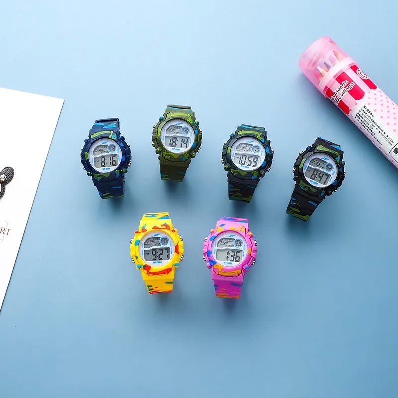 fashion accessories under 1000 Custom Colorful LED Camouflage Luminous Children's Outdoor Sports Watch - Handpicked Student 20s fashion accessories Mountaineering Watch fashion accessories earrings