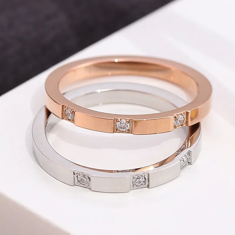 fashion jewelry by margaret ann britt Adjustable Sustainable wholesale fashion jewelry Fashion Titanium Steel Zircon Couple Ring: Heritage-Inspired Edgy 18K Jewelry oc fashion jewelry inc