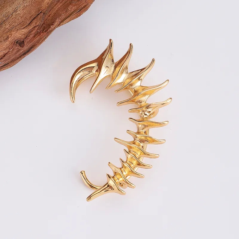 fashion jewelry chennai Hand-Engraved Thorn Spine Mechanical Ear Cuff: Earthy, non tarnish fashion jewelry Sleek, Unique Metal Design for All Genders online fashion jewelry