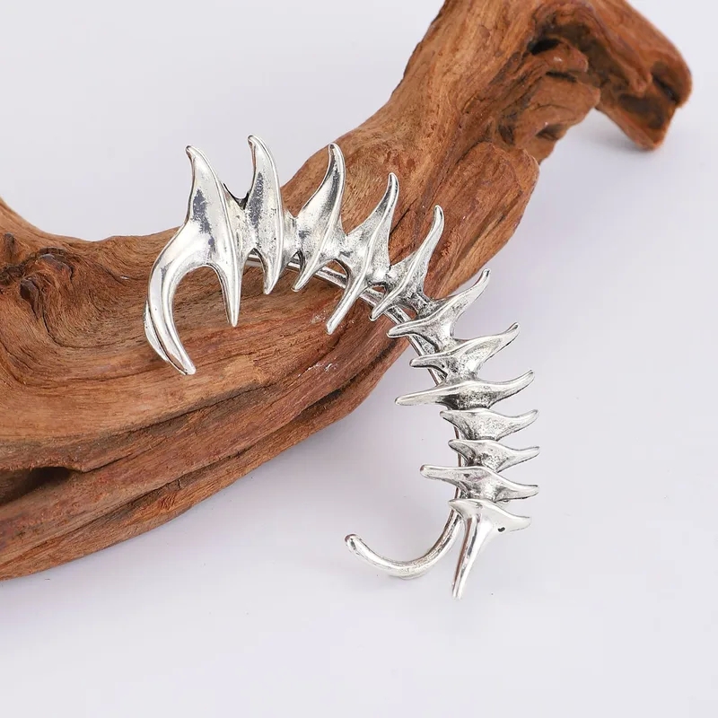 fashion jewelry ebay Hand-Engraved Thorn Spine Mechanical fashion jewelry new york Ear Cuff: Earthy Sleek Unique Metal Design for All Genders fashion jewelry vendors