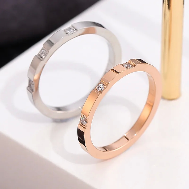 fashion jewelry name necklace Adjustable Sustainable Fashion Titanium Steel Zircon Couple Ring: Heritage-Inspired popular fashion jewelry Edgy 18K Jewelry fashion jewelry wholesale suppliers in india