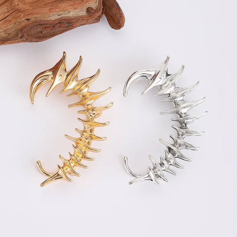fashion jewelry uk online shopping Hand-Engraved Thorn Spine Mechanical Ear Cuff: Earthy, Sleek, Unique 17 mile fashion jewelry Metal Design for All Genders new trends in fashion jewelry