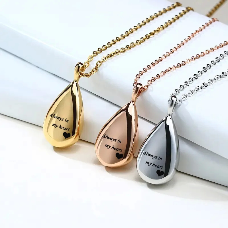 fashion jewelry upper side Luxury Artsy Water Drop Pendant Necklace 5 dollar fashion jewelry with Stainless Steel Commemorative Jar and Sleek Chain traci lynn fashion jewelry