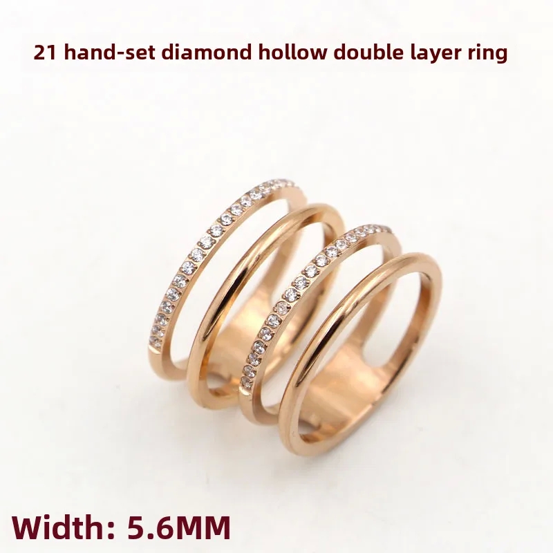 gay men's jewelry Elegant Vintage Charm: Modern Rose Gold Plated Double men's jewelry jcpenney Layer Titanium Couple Ring the men's jewelry store