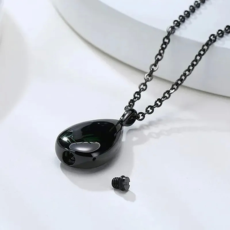 high quality fashion jewelry wholesale Luxury Artsy Water Drop Pendant Necklace with Stainless Steel Commemorative Jar fashion jewelry downtown los angeles and Sleek Chain fashion jewelry reviews