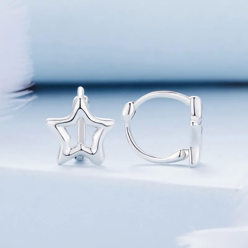 Minimalist Matte 925 Sterling Silver Star Earrings - Eye-Catching Minimalist Style Jewelry