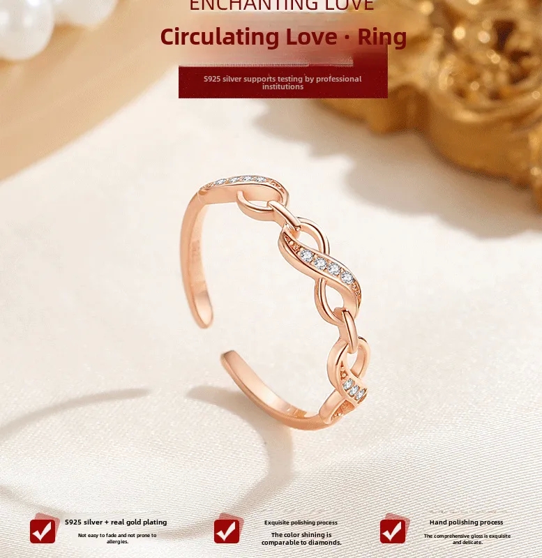 indian fashion jewelry online Budget-Friendly S925 Silver Infinity Ring for best fashion jewelry brands Women - Limited Stock, Fashionable & Colorful Design Sense x-fashion
