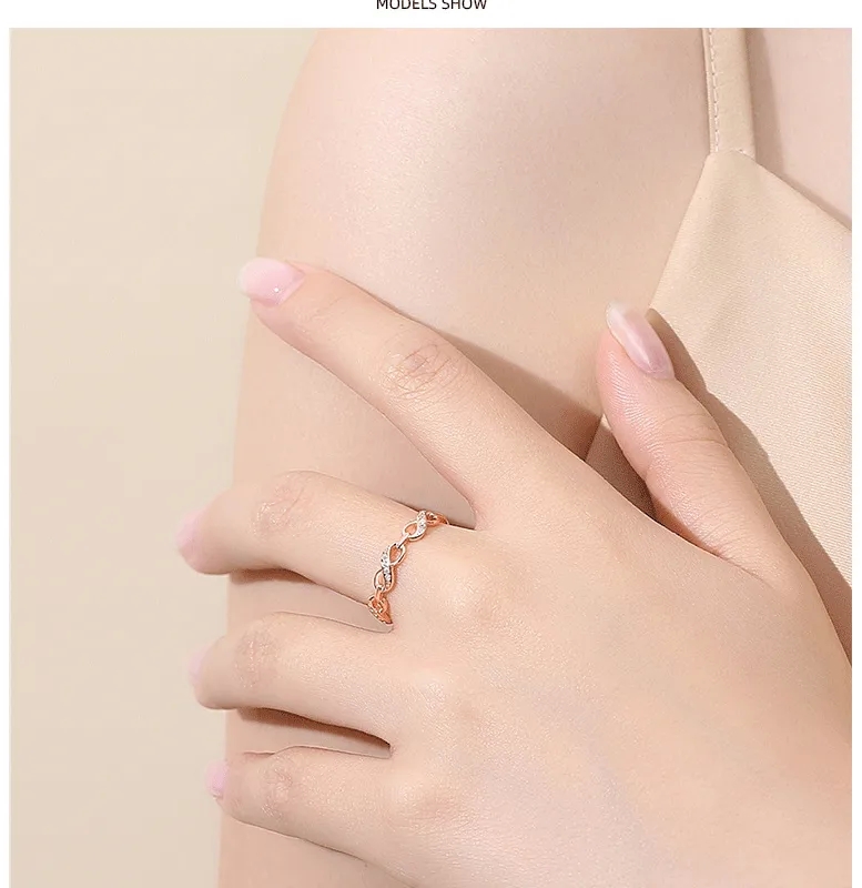 jacruces fashion jewelry Budget-Friendly S925 Silver Infinity Ring for Women - Limited Stock, Fashionable & Colorful men's fashion jewelry Design Sense fashion zone jewelry