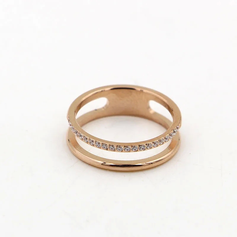 men's jewelry trend 2024 Elegant Vintage Charm: Modern Rose Gold Plated Double expensive men's jewelry brands Layer Titanium Couple Ring men's jewelry organizer