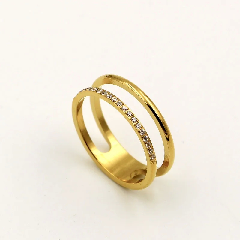 men's jewelry vancouver Elegant Vintage Charm: Modern Rose Gold men's jewelry holder Plated Double Layer Titanium Couple Ring men's zodiac jewelry