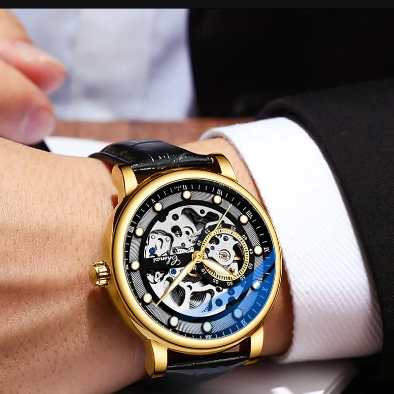 niche ladies fashion & accessories Premium Dawn Men's Glossy Artsy Automatic Mechanical Watch xpressions fashion jewellery and accessories nagpur photos - High-Quality, Luminous, Waterproof Design what fashion accessories were popular in the 80s