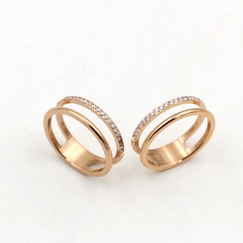 nordic men's jewelry Elegant Vintage Charm: Modern Rose Gold Plated Double Layer men's jewelry accessories Titanium Couple Ring london men's jewelry