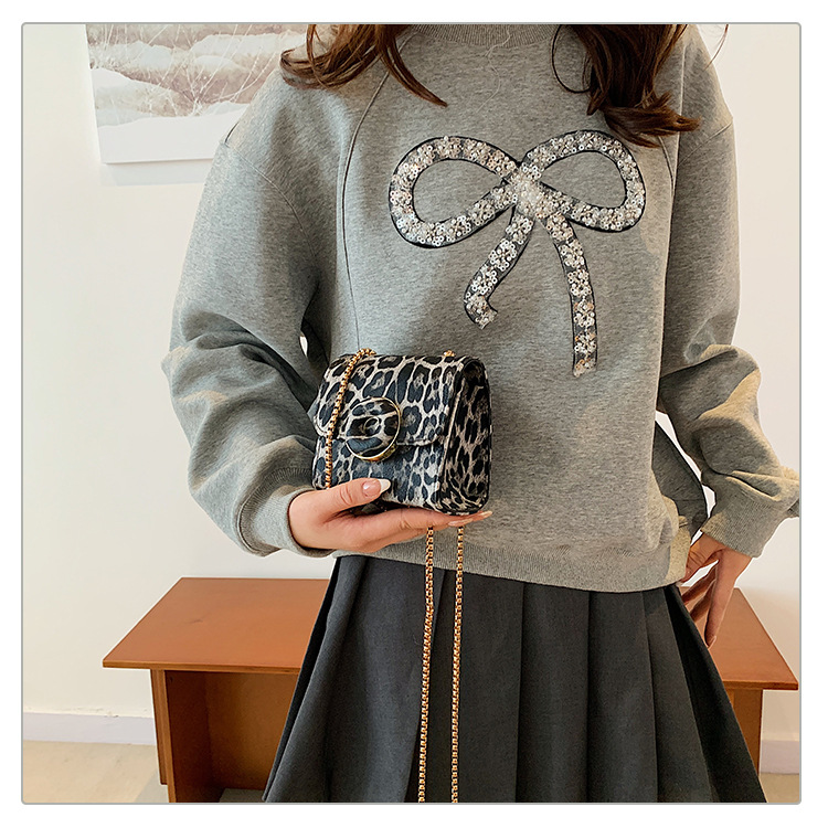 on sale golf bags Ethical Vintage-Inspired Glistening river island sale bags Leopard PU Leather Square Shoulder Crossbody Streetwear Bag 0° sleeping bags