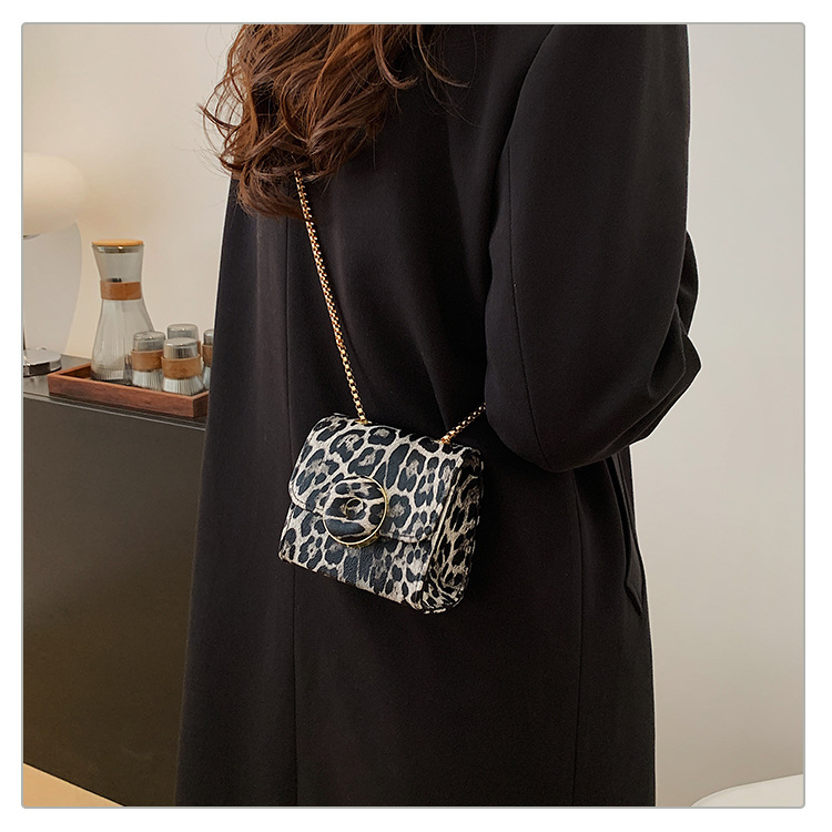quilted bags Ethical Vintage-Inspired Glistening Leopard PU Leather bags 5.11 Square Shoulder Crossbody Streetwear Bag 90s school bags