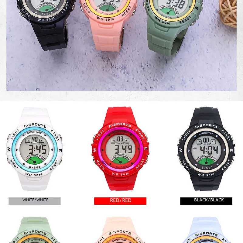 region 7 fashion accessories Colorful Unisex Macaron Sports Watch: fashion accessories gurugram 50m Waterproof, Luminous Alarm, Multifunction for Kids & Adults dog fashion accessories
