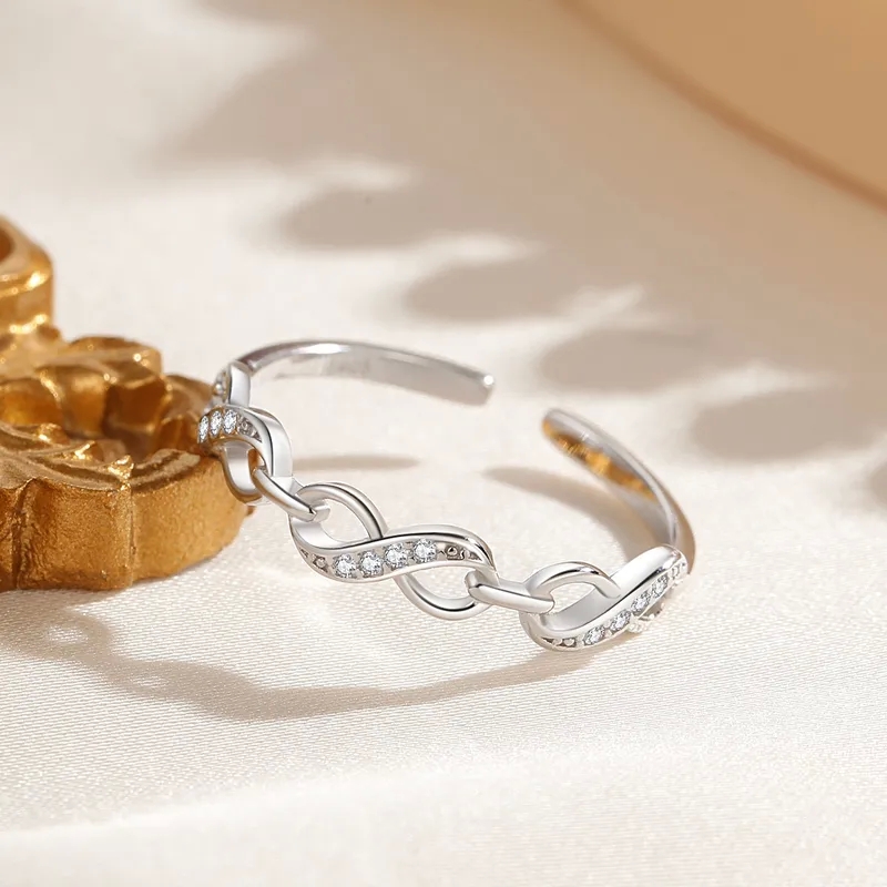 sama fashion jewelry Budget-Friendly prada fashion jewelry S925 Silver Infinity Ring for Women - Limited Stock Fashionable & Colorful Design Sense zara fashion jewelry