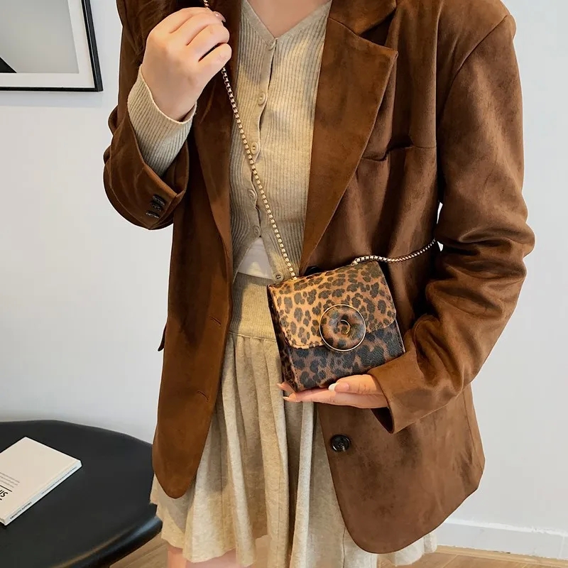 uni bags Ethical Vintage-Inspired Glistening bags not meaning Leopard PU Leather Square Shoulder Crossbody Streetwear Bag 400 tetley tea bags