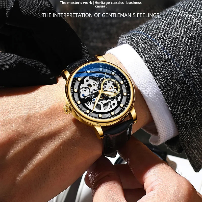 upcycled fashion accessories Premium Dawn Men's Glossy Artsy Automatic Mechanical Watch - High-Quality, stile fashion accessories moncton photos Luminous, Waterproof Design men's fashion accessory 7 little words