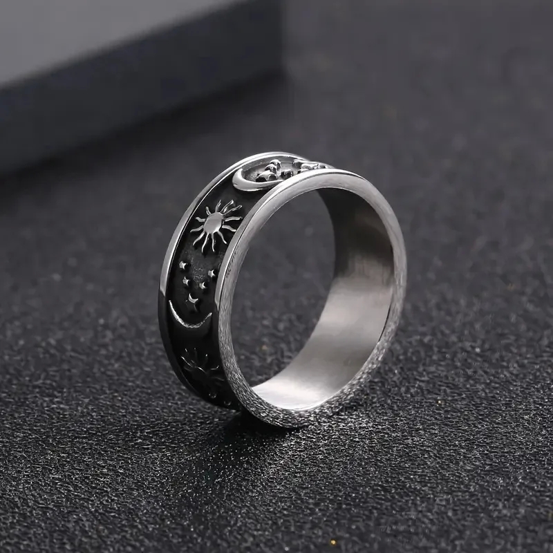 wholesale fashion jewelry Bohemian Chic Star & Moon fashion jewelry vs Ring: Affordable Vintage Charm in Stainless & Titanium Steel - Exquisite Jewelry Wholesale indian fashion jewelry