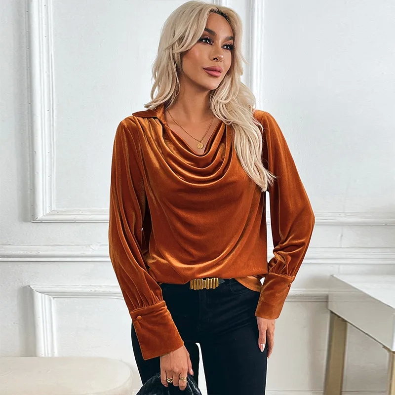 women's clothing on sale Sophisticated Women's Blouses: quality women's clothing online Long Sleeve Elegance in Solid Colors with Glamorous Craftsmanship nike women clothing