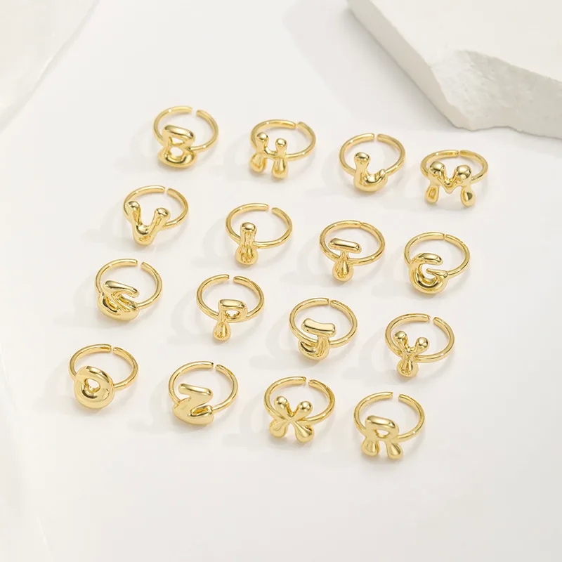 women's fashion jewelry Customizable Gold-Plated Letter Ring: Stylish 1950s fashion jewelry Adjustable Couple Jewelry - Unique High-Fashion Statement Piece fashion jewelry logo